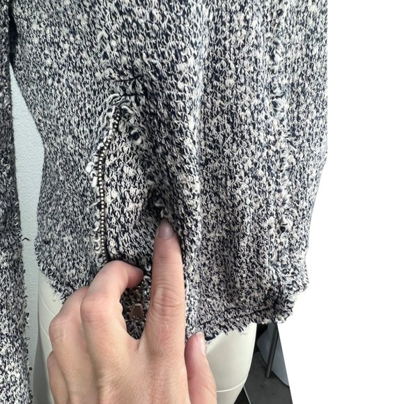 Navy/White Rebecca Taylor Stretch-Boucle Crop Jacket Size 8 - Picture 5 of 16